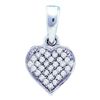 Image 1 : 10KT White Gold 0.10CTW ROUND DIAMOND MICRO PAVE HEART