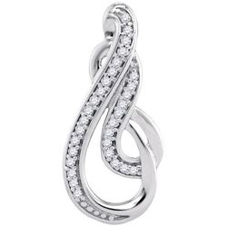 10KT White Gold 0.10CTW-Diamond FASHION PENDANT