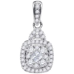 14KT White Gold 0.44CTW-Diamond FASHION PENDANT