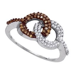 10KT White Gold 0.33CTW COGNAC DIAMOND MICRO-PAVE RING