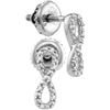 Image 1 : Sterling Silver Womens Round Diamond Vertical Infinity