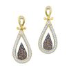 Image 1 : 10K Yellow-gold 0.25CTW COGNAC DIAMOND FASHION EARRING