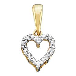 10KT Yellow Gold 0.01CTW ROUND DIAMOND HEART LADIES PEN