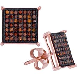 10KT Rose Gold 0.33CTW DIAMOND MICRO-PAVE EARRING