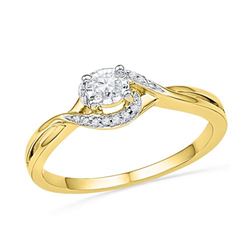 10K Yellow-gold 0.10CTW DIAMOND FASHION RING