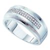 Image 1 : 10KT White Gold 0.15C DIAMOND MICRO PAVE MENS BAND