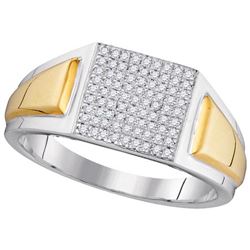 10KT White Gold Two Tone 0.26CTW DIAMOND MICRO-PAVE RIN