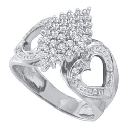 10KT White Gold 0.50CT DIAMOND CLUSTER RING