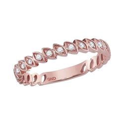 10kt Rose Gold Womens Round Diamond Ovals Stackable Ban