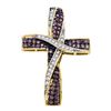 Image 1 : 10KT Yellow Gold 0.57CTW COGNAC DIAMOND LADIES CROSS PE