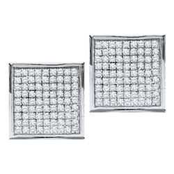 10KT White Gold 0.05CTW DIAMOND MICRO PAVE EARRINGS