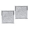 Image 1 : 10KT White Gold 0.05CTW DIAMOND MICRO PAVE EARRINGS