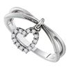 Image 1 : 14KT White Gold 0.10CTW ROUND DIAMOND LADIES HEART FASH