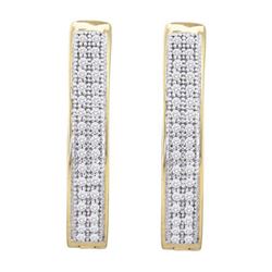 10KT Yellow Gold 0.20CTW DIAMOND MICRO PAVE HOOPS