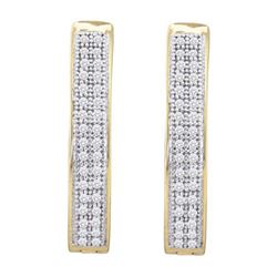 10KT Yellow Gold 0.20CTW DIAMOND MICRO PAVE HOOPS