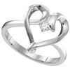 Image 1 : 10KT White Gold 0.05CTW DIAMOND HEART RING
