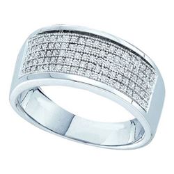 10KT White Gold 0.30CTW DIAMOND MICRO PAVE MENS BAND