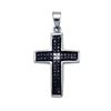 Image 1 : 925 Sterling Silver White 0.15CTW DIAMOND CROSS CHARM