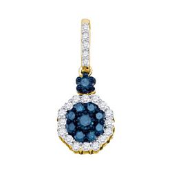 10K Yellow-gold 0.51CTW BLUE DIAMOND FASHION PENDANT