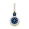 Image 1 : 10K Yellow-gold 0.51CTW BLUE DIAMOND FASHION PENDANT