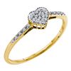 Image 1 : 14KT Yellow Gold 0.07CTW DIAMOND FASHION HEART RING
