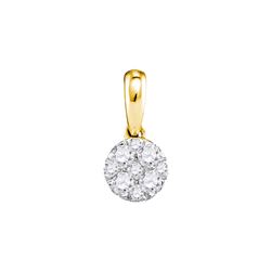 14kt Yellow Gold Womens Round Diamond Circle Cluster Pe