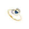 Image 1 : 10kt Yellow Gold Womens Round Blue Colored Diamond Hear