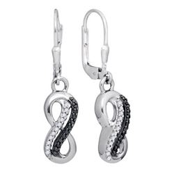 925 Sterling Silver White 0.21CTW DIAMOND INFINITY EARR