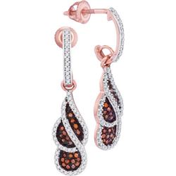 10KT Rose Gold 0.40CTW DIAMOND MIRCO-PAVE EARRINGS