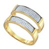 Image 1 : 10KT Yellow Gold 0.34CTW DIAMOND MICRO PAVE DUO SET
