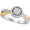 Image 1 : 10KT White Gold Two Tone 0.22CTW DIAMOND FASHION RING