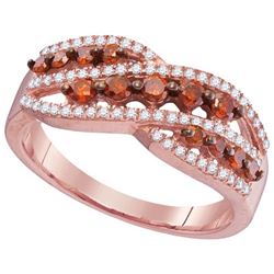 10KT Rose Gold 0.60CTW RED DIAMOND FASHION RING