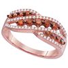 Image 1 : 10KT Rose Gold 0.60CTW RED DIAMOND FASHION RING