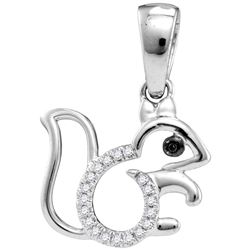 10kt White Gold Womens Round Natural Diamond Squirrel C