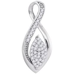 10KT White Gold 0.10CTW-Diamond MICRO-PAVE PENDANT