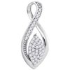 Image 1 : 10KT White Gold 0.10CTW-Diamond MICRO-PAVE PENDANT