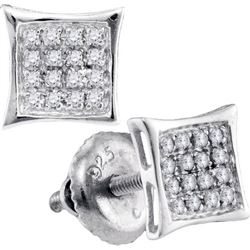 925 Sterling Silver White 0.10CTW DIAMOND MICRO PAVE EA