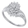 Image 1 : 10KT White Gold 0.25CTW DIAMOND CLUSTER RING