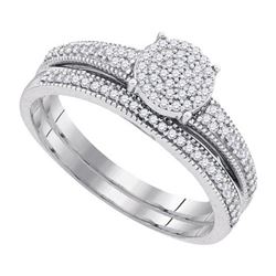 10KT White Gold 0.25CTW DIAMOND MICRO-PAVE BRIDAL SET