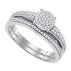 Image 1 : 10KT White Gold 0.25CTW DIAMOND MICRO-PAVE BRIDAL SET