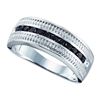 Image 1 : 925 Sterling Silver White 0.51CTW BLACK DIAMOND FASHION