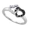 Image 1 : 925 Sterling Silver White 0.17CTW DIAMOND HEART RING