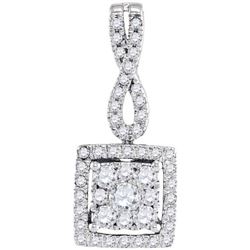 10KT White Gold 0.50CTW DIAMOND FASHION PENDANT