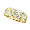Image 1 : 925 Sterling Silver Yellow 0.12CTW ROUND DIAMOND MENS F