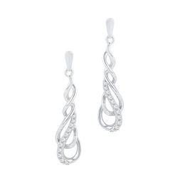 10KT White Gold 0.16CTW DIAMOND FASHION EARRINGS