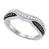 Image 1 : 10K White-gold 0.33CTW-BLACK DIAMOND RING