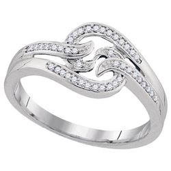 10KT White Gold 0.10CTW DIAMOND FASHION RING