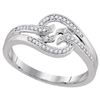 Image 1 : 10KT White Gold 0.10CTW DIAMOND FASHION RING