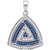 Image 1 : 14K White-gold 0.25CTW BLUE DIAMOND MICRO-PAVE PENDANT