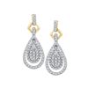Image 1 : 10kt Yellow Gold Womens Round Diamond Teardrop Cluster